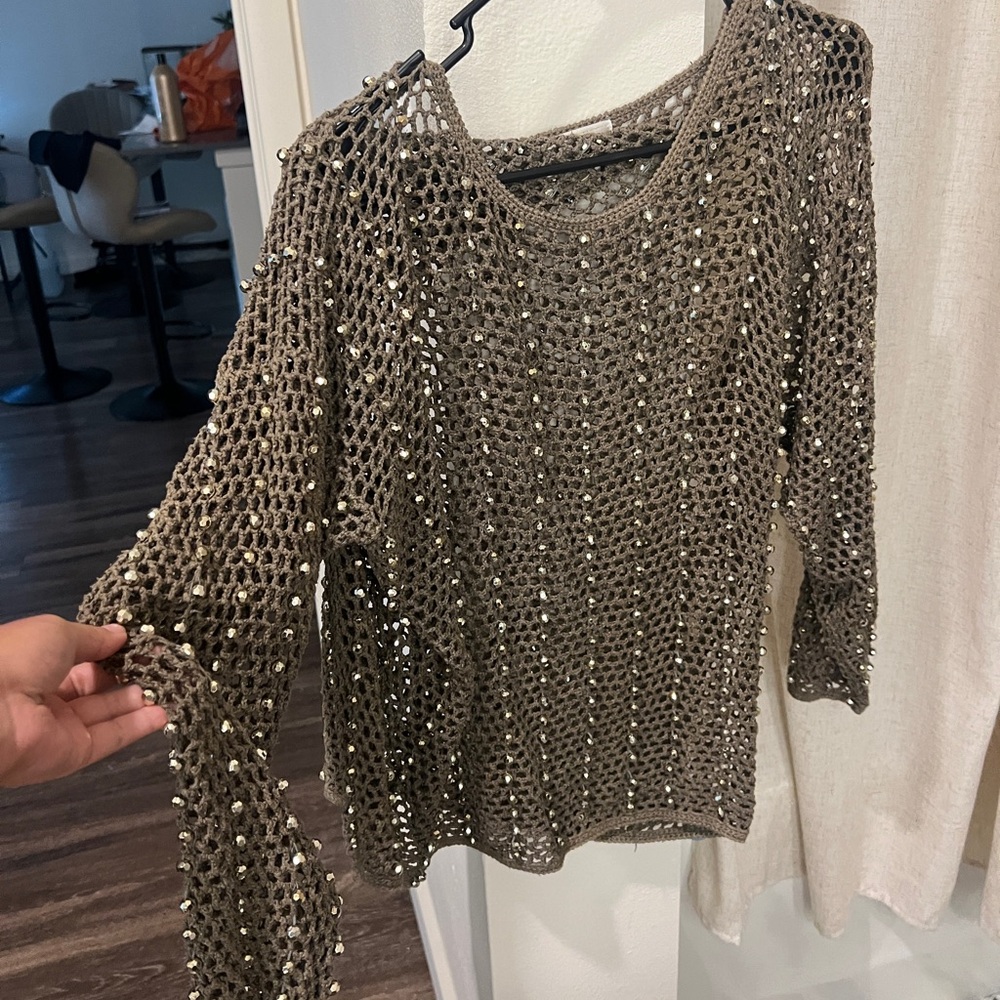 Crochet beaded sweater